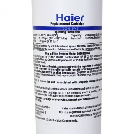 Filtre RF-2800-13 pour frigo - Filtre à eau  RF-2800-13 d'origine Haier