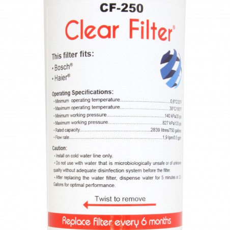 Filtre UltraClarity 644845 compatible pour frigo Bosch - Siemens - Haier - Clear Filter CF-250