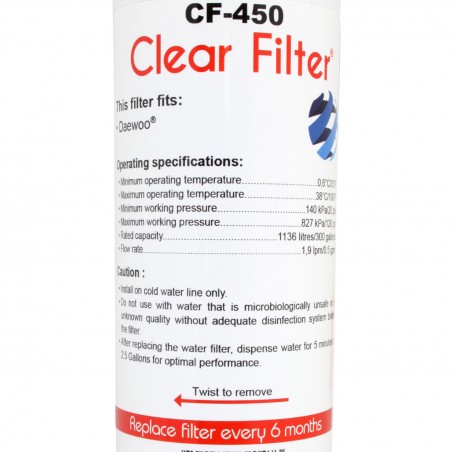 Filtre DW2042FR-09 compatible pour frigo Daewoo - Clear FIlter CF-450