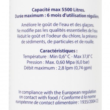 Filtre USC100 / 4812 817 18629 pour frigo - Filtre à eau d'origine Wpro pour Whirlpool